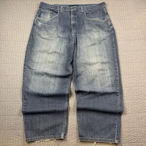 Vintage Anchor Blue Baggy Jeans Men's 42x32 (42x31) Skater Y2K Loose Wide Denim